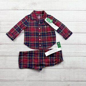 Baby Gap Toddler Flannel Pajama Set Plaid Button Up NWT 12-18 Months